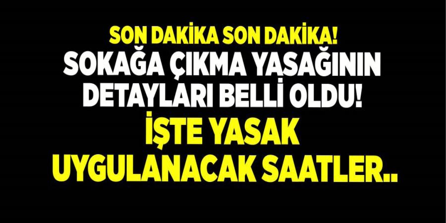 SOKAĞA ÇIKMA YASAĞININ DETAYLARI BELLİ OLDU!