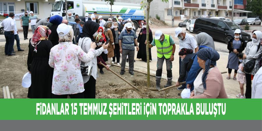 FİDANLAR 15 TEMMUZ ŞEHİTLERİ İÇİN TOPRAKLA BULUŞTU