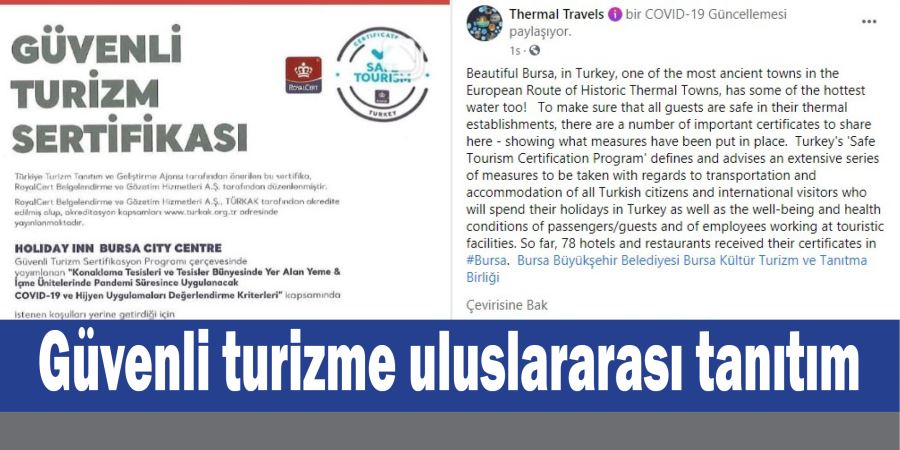 Güvenli turizme uluslararası tanıtım