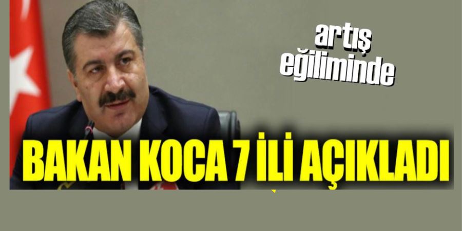 BAKAN KOCA 7 İLİ AÇIKLADI